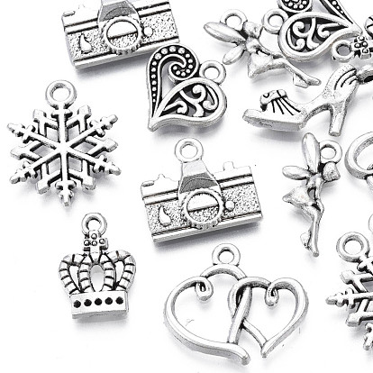 Tibetan Style Alloy Pendants, Cadmium Free & Lead Free, Mixed Shapes