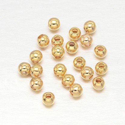 Laiton ronde perles d'espacement, sans plomb et sans cadmium et sans nickel