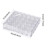 Clear Bead Organizer Storage Case, Plastic Bead Containers, Seed Beads Containers with 30 Tiny Containers, Rectangle, 16x13.5x3.5cm