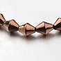 Electroplate Non-magnetic Synthetic Hematite Bead Strands, Bicone