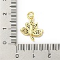 Brass Micro Pave Cubic Zirconia Pendants, Leaf