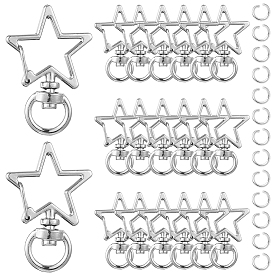 40 шт. застежки-карабины из цинкового сплава в форме звезды, поворотный карабин-лобстер