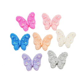 Opaque Resin Decoden Cabochons, AB Color Butterfly