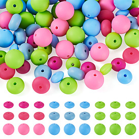 90Pcs 9 Styles Round Silicone Focal Beads