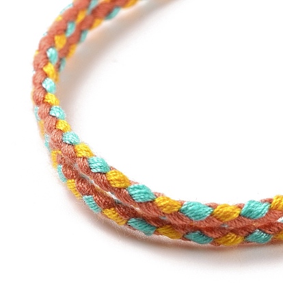Polyester Braided Adjustable Cord Bracelet, Woven Wrap Friendship Bracelet for Women