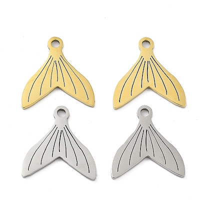 Ионное покрытие (ip) 201 кулон из нержавеющей стали, лазерная резка, очарование рыбий хвост