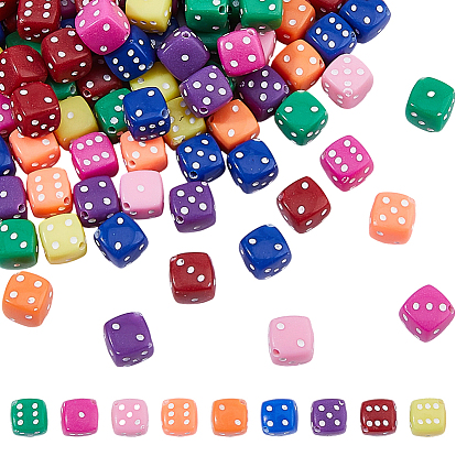 300шт акриловые бусины, игральная кость