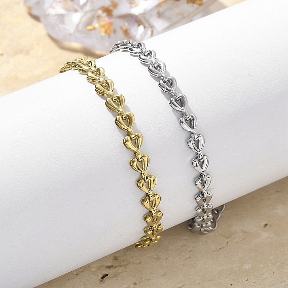 304 женские браслеты-цепочки с треугольными звеньями из нержавеющей стали, ионное покрытие (ip)