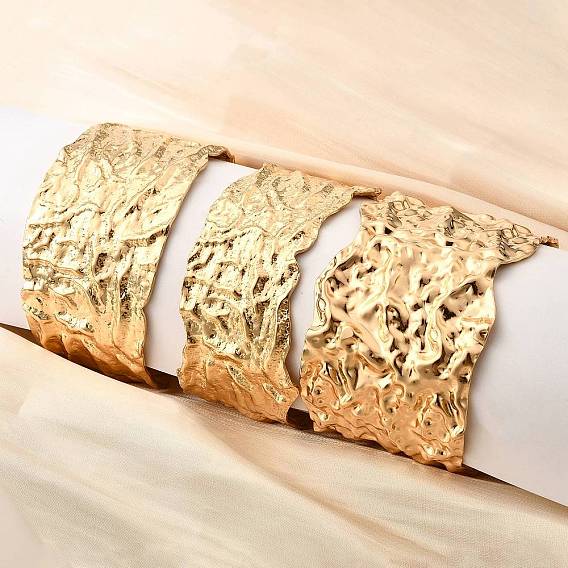 304 открытые браслеты из нержавеющей стали, широкие браслеты для женщин, текстура