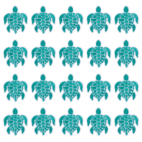 22 шт. полиэстеровые компьютеризированные вышитые термонашивные заплатки, аппликация, черепаха
