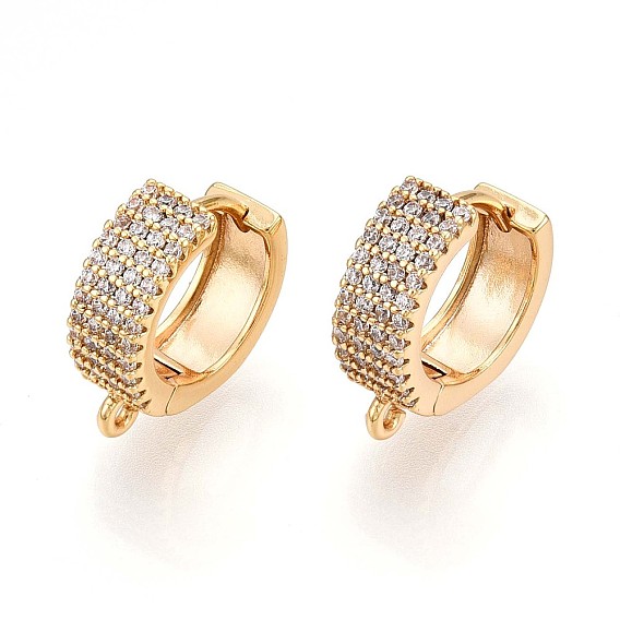 Латунный микропаве кубический цирконий кольцо серьги фурнитура, без свинца, без никеля и без кадмия, кольцо