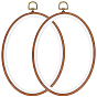 Cercles à broder au point de croix en plastique PP et PVC imitation bois, avec anneau de suspension en alliage, accessoire outils de couture