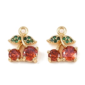 Латунные микро проложить кубического циркония прелести, без кадмия, без никеля и без свинца, черри прелести