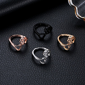 Кольца-манжеты из сплава с принтом лапы и сердца для женщин