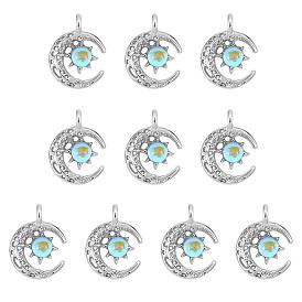 10 Pieces Alloy Moon Charm Pendant Crescent Moon Charms with sun Half Moon pendant for Jewelry Necklace Earring Making Crafts