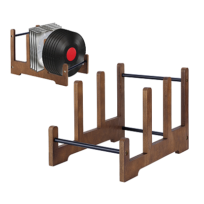 Деревянный держатель для музыкальных пластинок, полка для хранения компакт-дисков