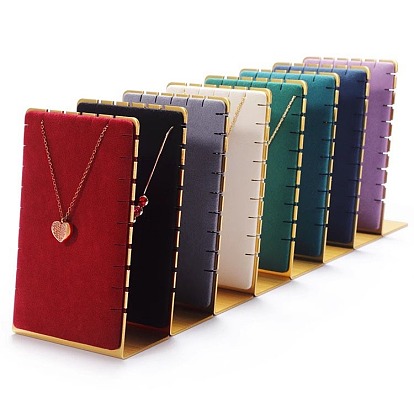 L-Shaped Metal Coverd with Microfiber Jewelry Necklace Organizer Storage Racks
