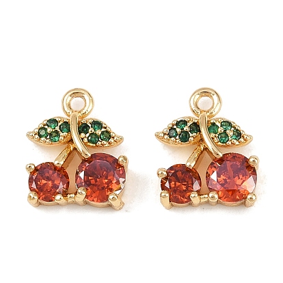 Латунные микро проложить кубического циркония прелести, без кадмия, без никеля и без свинца, черри прелести