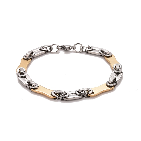 Вакуумное покрытие pvd 201 браслеты из звеньев цепи из нержавеющей стали, 304 из нержавеющей стали пряжки, двухцветный очень прочный браслет для мужчин и женщин