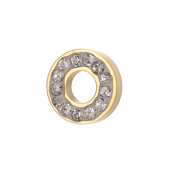 304 нержавеющей стали связывающий кольца, с четким кубического циркония, Кольцевая форма, ионное покрытие (ip)