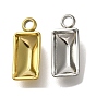 304 Настройки кабошон из нержавеющей стали кулон, прямоугольные