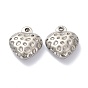 304 Stainless Steel Charms, Heart, Bumpy