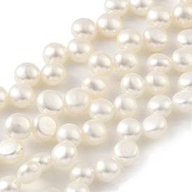 Natural Cultured Freshwater Pearl Beads Strands, Top Drilled, Half Round