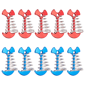 10 шт. 2 цвета ветрозащитный алюминиевый сплав палаточные колышки с пружинной пряжкой, палубные анкерные колышки, переносной якорь ветрового троса, кемпинг палатка гвоздь