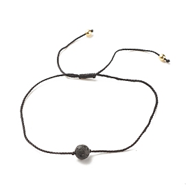 Armband aus natürlichen Lavasteinen mit runden Perlen, Ätherisches Öl Edelstein verstellbares Armband für Frauen