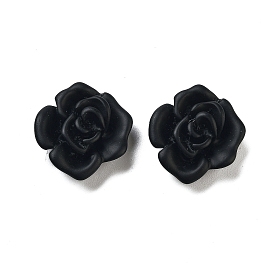 Opaque Resin Decoden Cabochons, Frosted Rose Flower