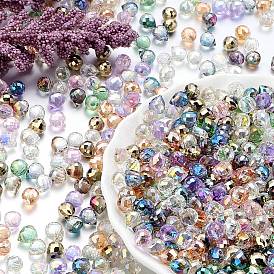 Прозрачные стеклянные амулеты, слеза, граненые, с покрытием AB цвета