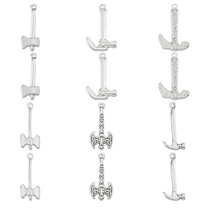 12 шт 6 стиль 304 подвески из нержавеющей стали, топор и молоток