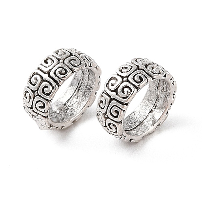 Сплавочные овальные бусины тибетского стиля , без кадмия и без свинца, плоско-круглые, большое отверстие шарик