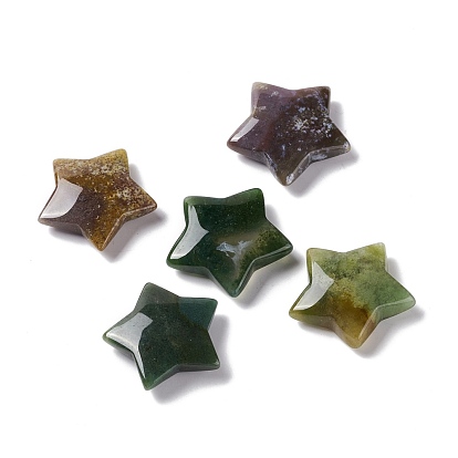 Natural Indian Agate Beads, No Hole/Undrilled Beads, Star