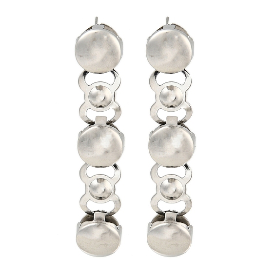 304 из нержавеющей стали серьги, для женщин, плоско-круглые