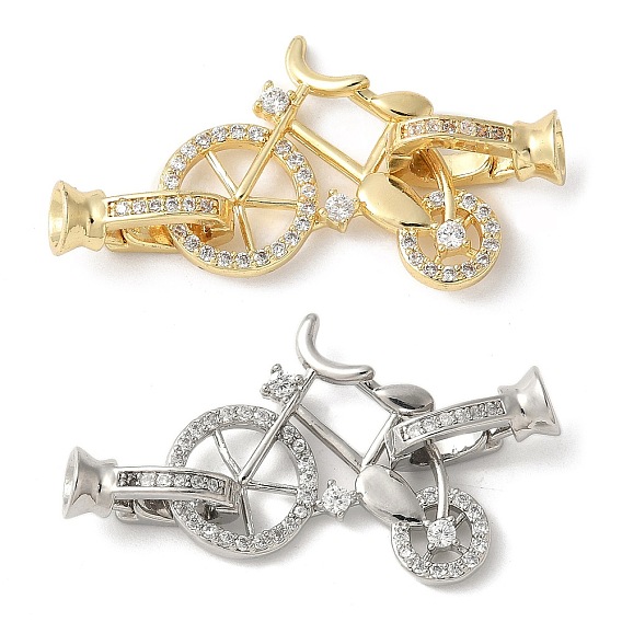 Латунный паве из прозрачного кубического циркония с застежками, без свинца и без кадмия, долговечный, стойки покрытие, мотоцикл