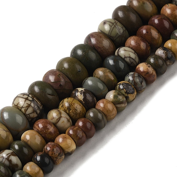 Натуральные нити из бисера пикассо, рондель