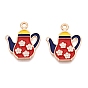 Подвески из эмали и сплава, золотой свет, без свинца и без кадмия, чайник с цветочным шармом