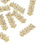SHEGRACE Mother's Day Brass Clear Cubic Zirconia Pendants, Cadmium Free & Nickel Free & Lead Free, Word MAMA Charms