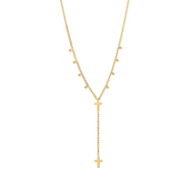 304 подвесные из нержавеющей стали ожерелья, крестик, ионное покрытие (ip)