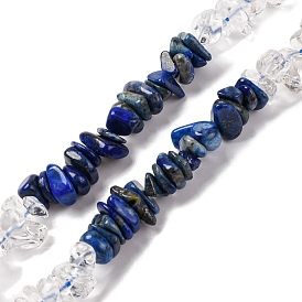 Natural Quartz Crystal & Lapis Lazuli Beads Strands, Chip