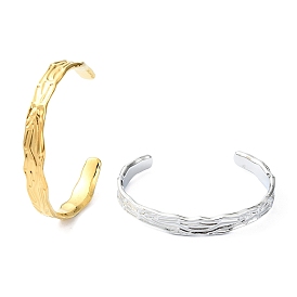 304 текстурированные открытые браслеты из нержавеющей стали для женщин