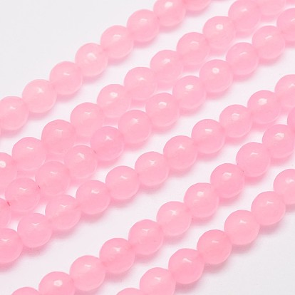 Натуральный Malaysia нити нефритовый шарик, имитация розового кварца, круглые, окрашенные, граненые