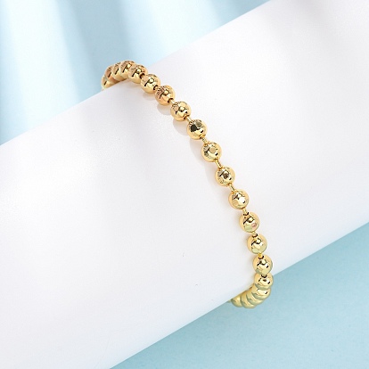 Браслеты из латунных бусин для женщин, круглые, долговечный, стойки покрытие, без кадмия и без свинца