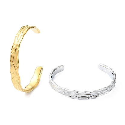 304 текстурированные открытые браслеты из нержавеющей стали для женщин