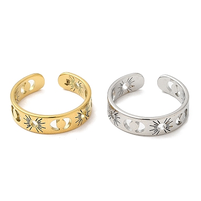 304 открытые манжеты из нержавеющей стали, солнце с луной