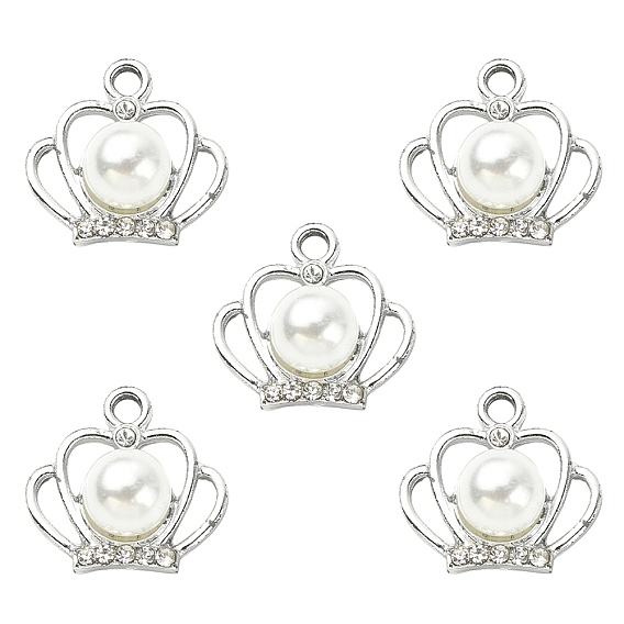 Сплава кристалла горный хрусталь подвески, с имитацией жемчуга из абс-пластика с бусинами, корона прелести