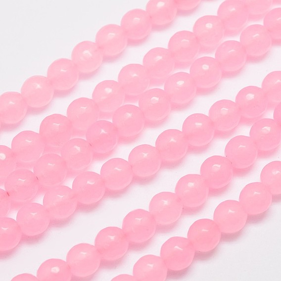 Натуральный Malaysia нити нефритовый шарик, имитация розового кварца, круглые, окрашенные, граненые