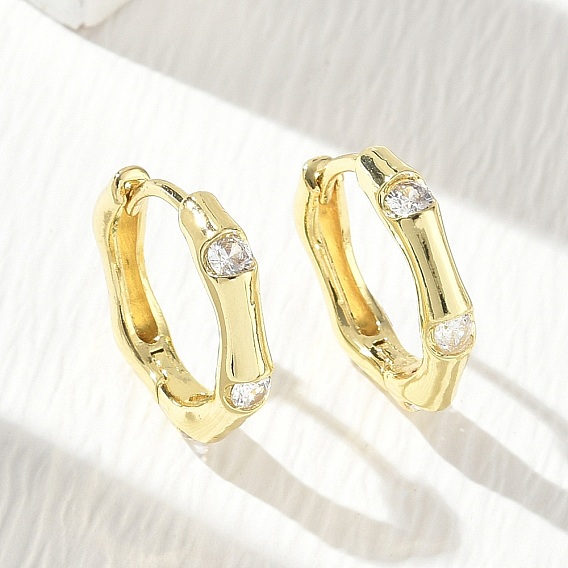 Латунные микро проложить серьги обруча кубического циркония, без свинца и без кадмия, стойки покрытие, долговечный