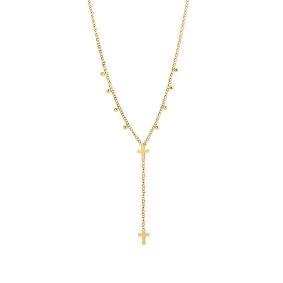 304 подвесные из нержавеющей стали ожерелья, крестик, ионное покрытие (ip)